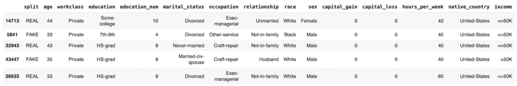 Example hybrid dataset